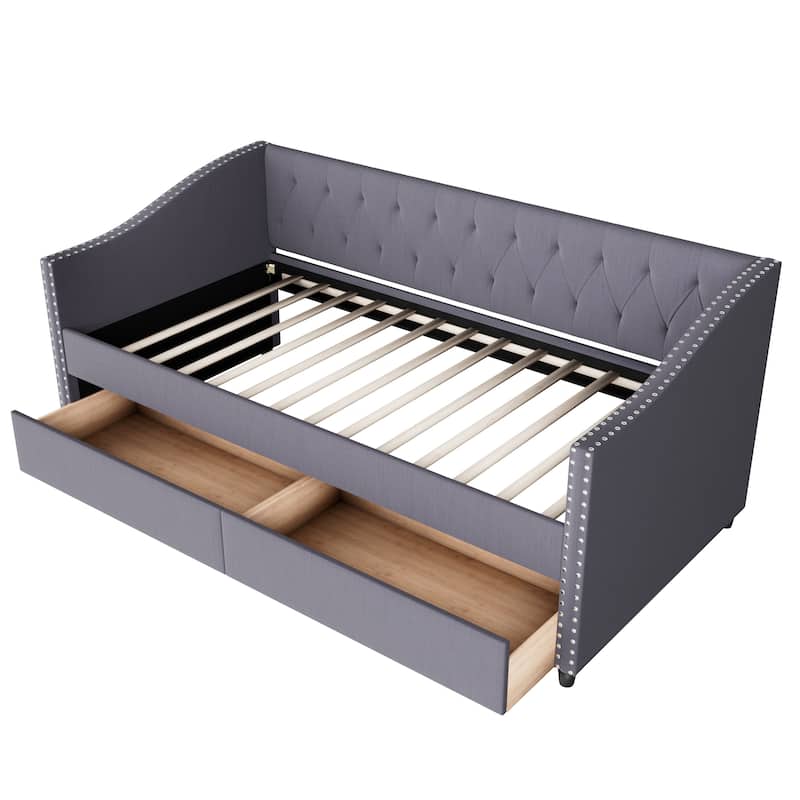 Christopher Knight Home - Ardelle Contemporary Wood Upholstered Daybed with 2 Storage Drawers