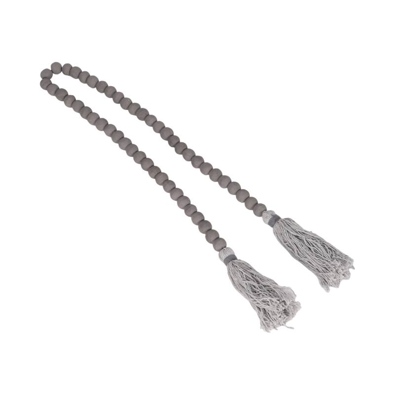 Wood Beads, Natural Finish, Bohemian Macrame Wall Decor and Home Accent for Living Rooms and Bedrooms - 45" x 1" x 1"