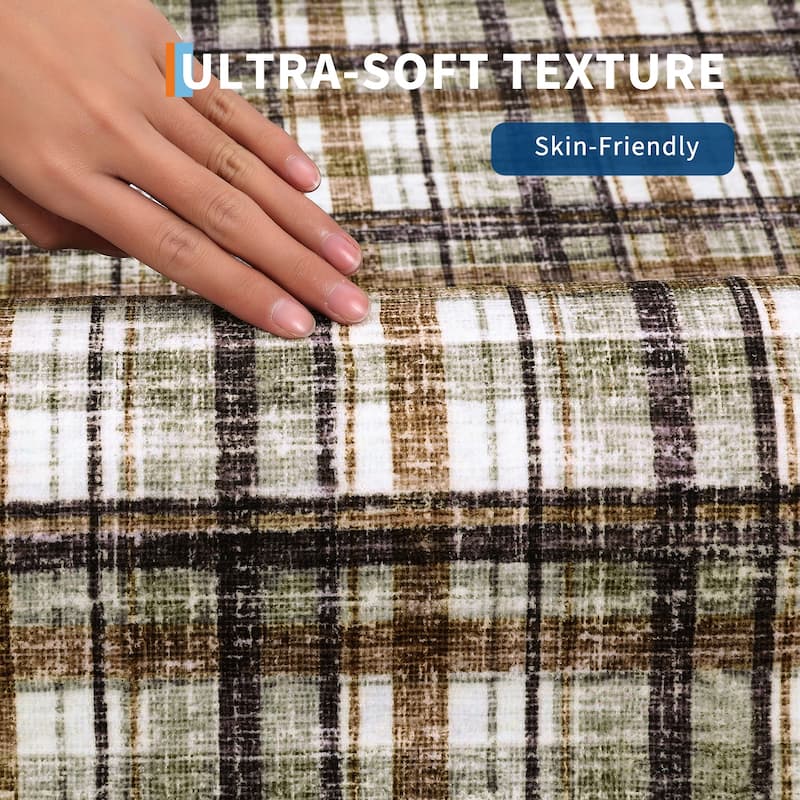 Garvee Timeless Check Washable Area Rug