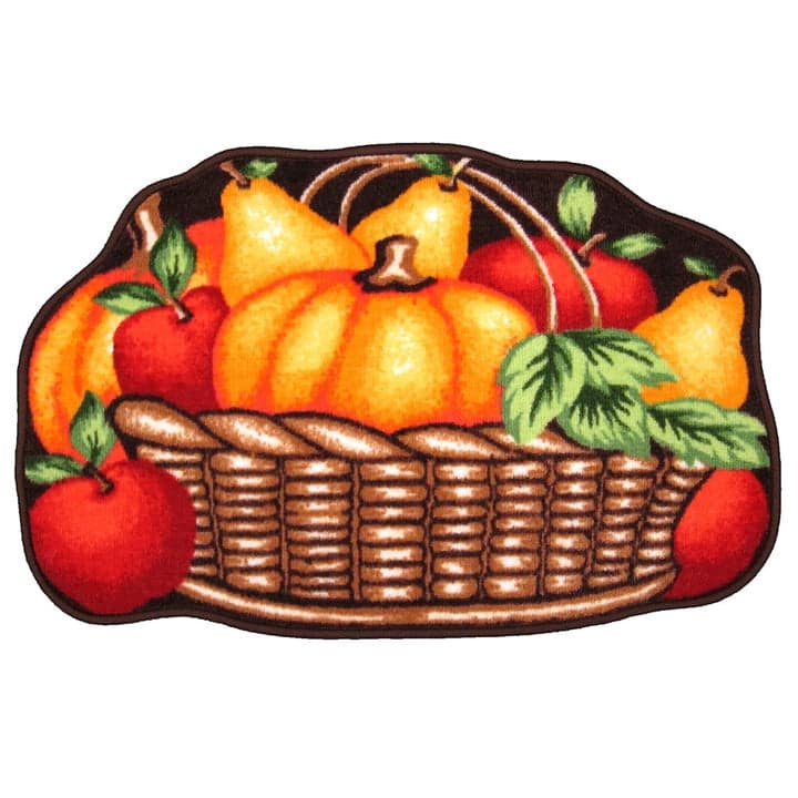 Fruit Basket Printed Non-Slip Kitchen Mat, 18x30 Inches - 18x30 Inches