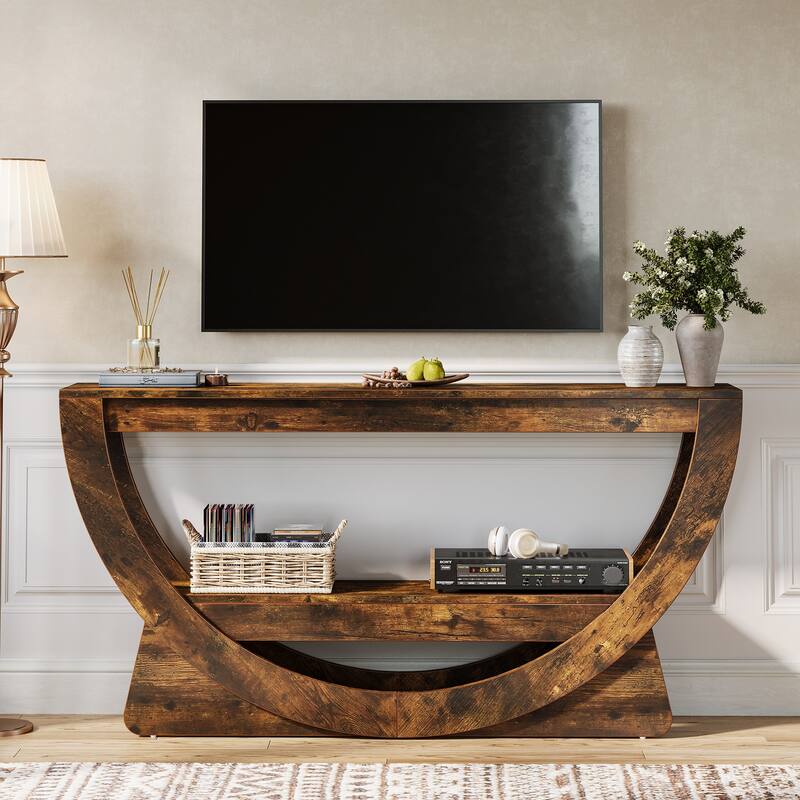 TV Stand with Storage Shelves for 55-75 Inches Television