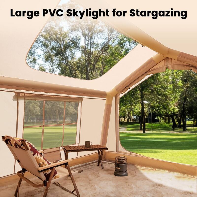 Inflatable Camping Tent with Oversized Awning, for 4-6 Person