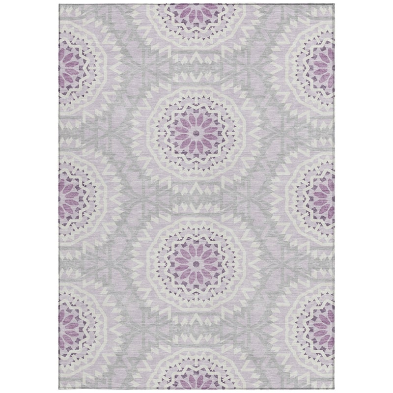 HomeRoots Floral Medallion Transitional Rectangle Outdoor Rug