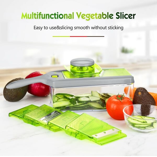 FITNATE Vegetable Chopper with 5 Replaceable Slicing Blades Container - - - 33090051