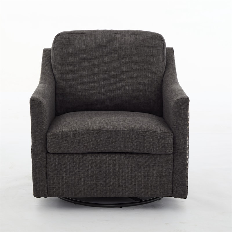 Modern Fabric Accent Swivel Chair with USB Ports, Set of 1