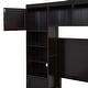preview thumbnail 5 of 8, Full Size Wooden Bed With All-in-One Cabinet and Shelf, Espresso
