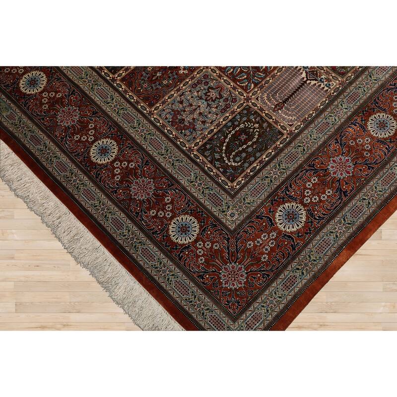 7x10 Hand Knotted Caramel Qum All Silk Traditional 600 KPSI Rug - 7' x 10'