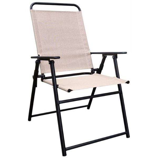 Living Accents Black Steel Frame Sling Chair Tan On Sale Bed