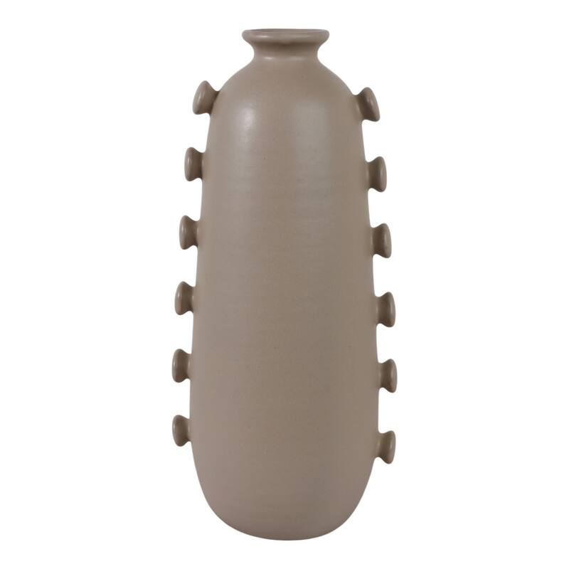 Stoneware Vase Unique Artistic Side Detailing Contemporary Home Decor