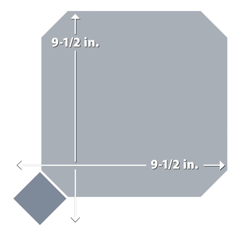 Merola Tile Vaudeville Octagon Humo with Taco Azzuro 7-7/8" x 7-7/8" Porcelain Floor and Wall Tile
