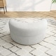 preview thumbnail 14 of 96, Upholstered Chenille Boucle Half Moon Storage Ottoman with Tray