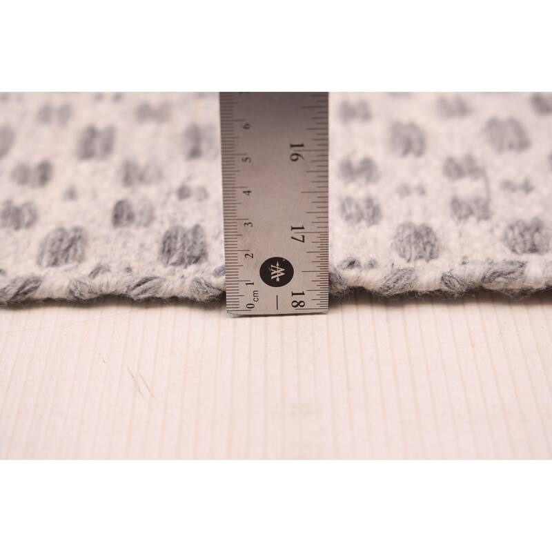 ECARPETGALLERY Flat-Weave Nevada Silver Wool Kilim - 5'3 x 7'6