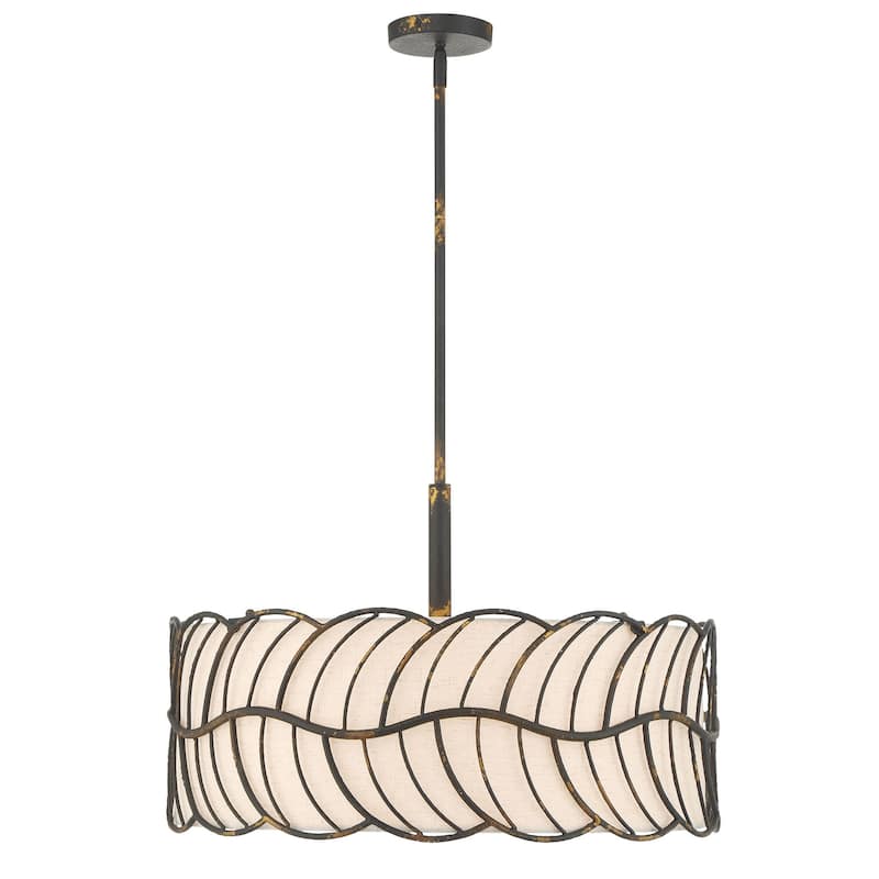 Wry Lighting Simbolo 5-light Pendant in Antique Black Iron