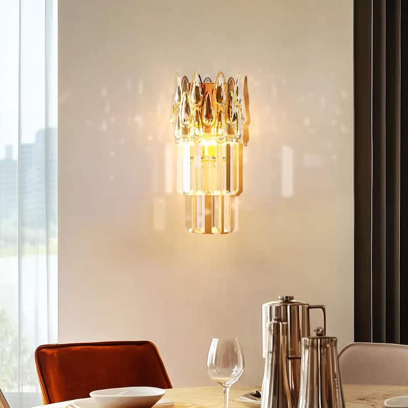 Wall Sconces Lamp Wall Mounted Lighting Crystal Light Fixtures with Three Lights Colors