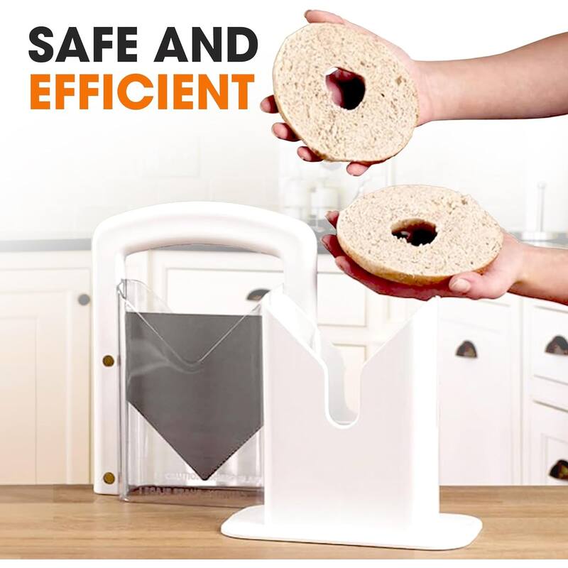 Cheer Collection Stainless Steel Guillotine Bagel Slicer