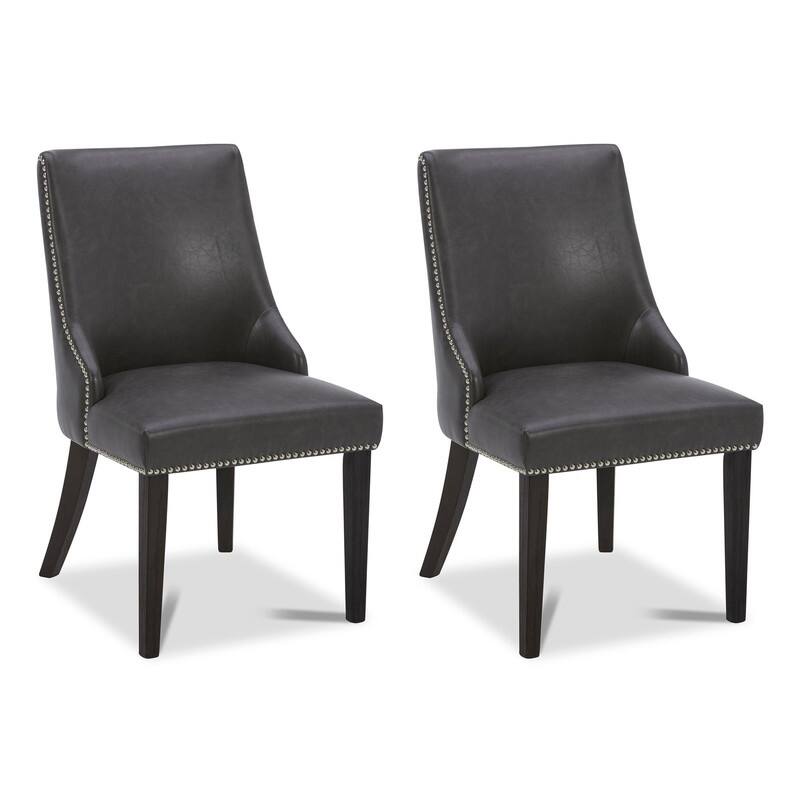 Spruce & Spring Enzo Upholstered Dining Chair Set of 2 - Black