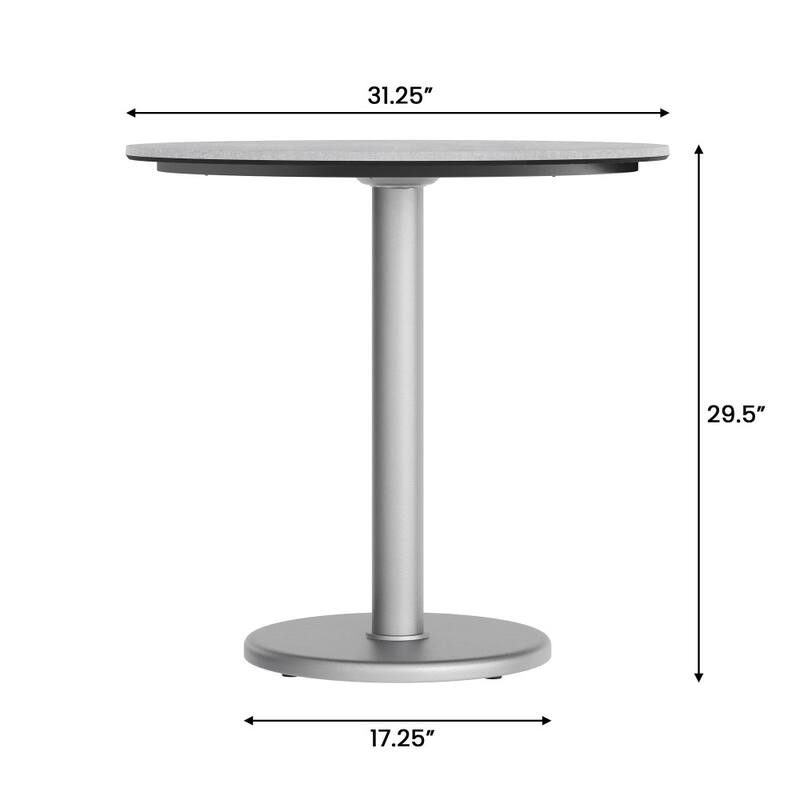 Commercial All-Weather HPL Tabletop with Round Base
