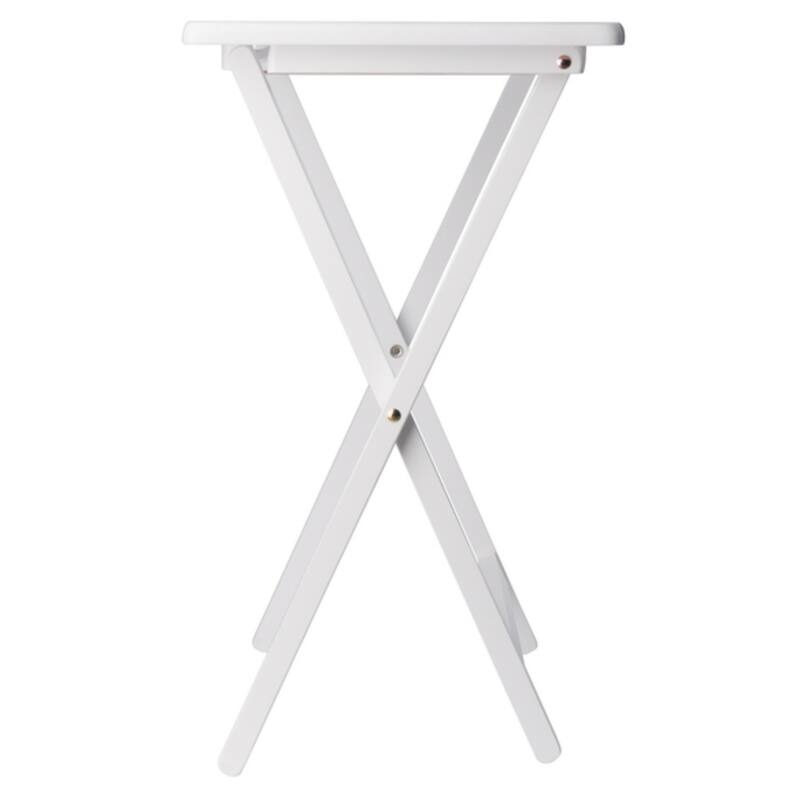 Folding Wooden Snack Tables - 26" - White - Set of 2