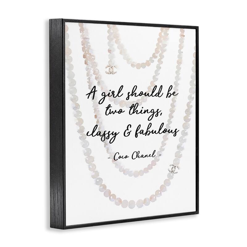 Stupell Silver Orchid Classy and Fabulous Fashion Quote with Pearls Framed Art - Multi-Color