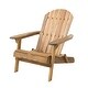 preview thumbnail 10 of 26, Hanlee Acacia Wood Folding Adirondack Chair by Christopher Knight Home