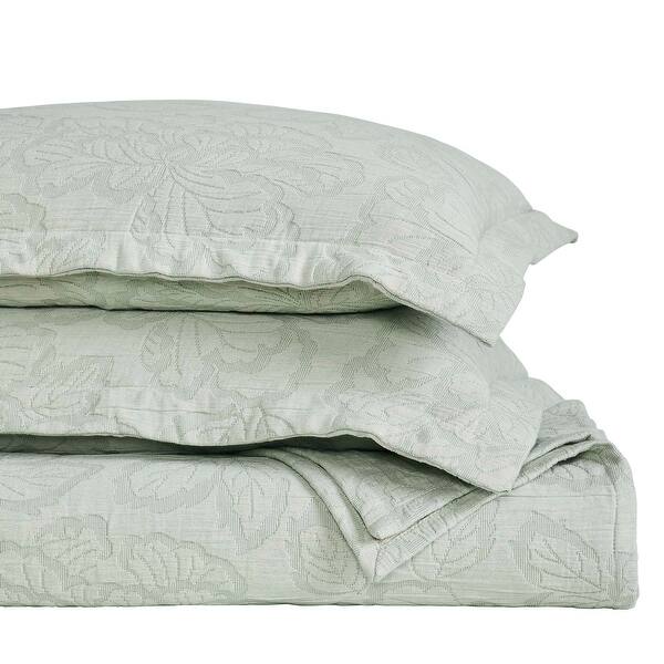 Superior Hibiscus Cotton Matelasse Woven Bedspread and Sham Set