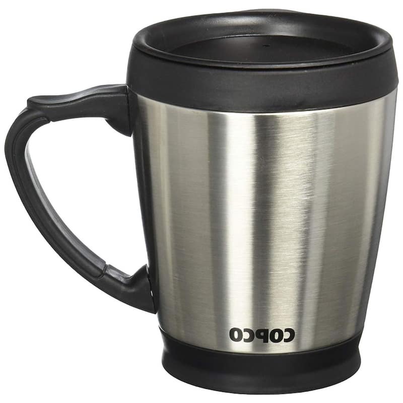 Copco Desktop Stainless Steel Coffee Mug With Easy Grip Handle - 16 oz.