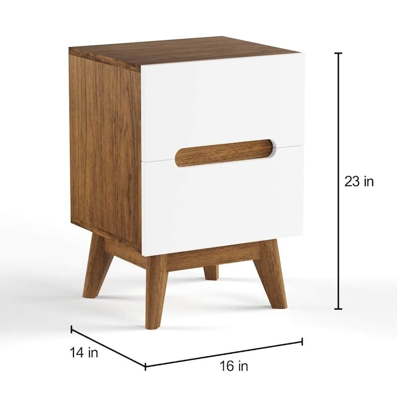 Carson Carrington Sundsvall Mid-century White/Walnut Nightstand