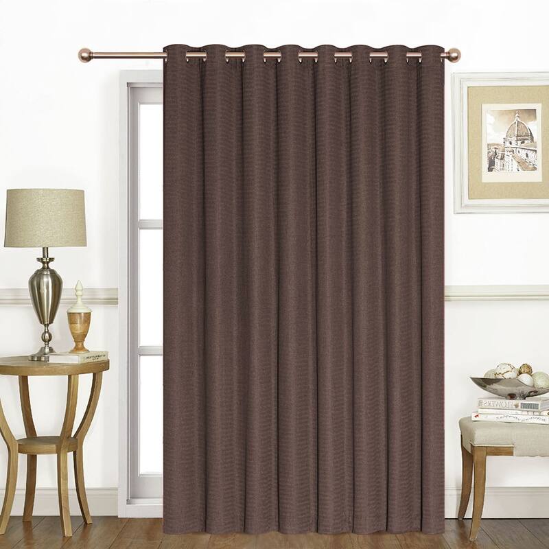 Porch & Den Davidson Soft and Extra Wide Grommet Patio Panel - Coffee