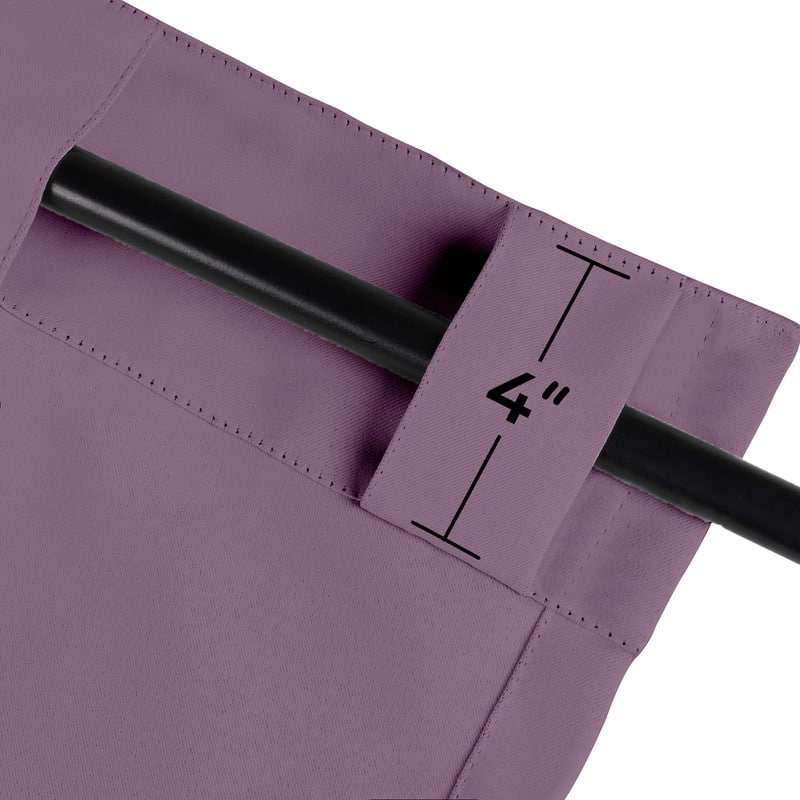 Superior Solid Machine Washable Room Darkening Blackout Curtains with Back Tabs, Set of 2