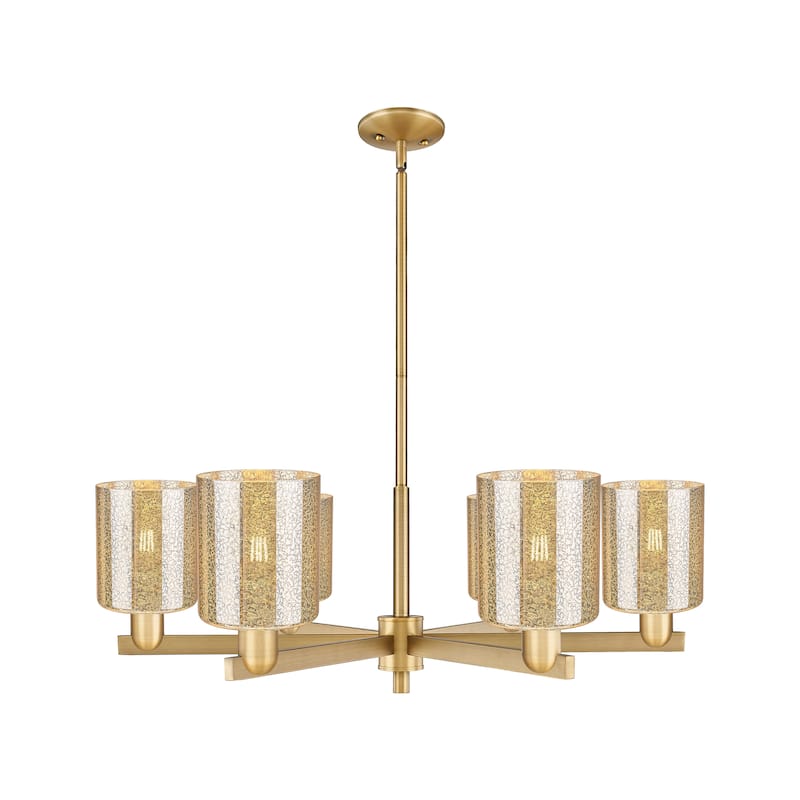 Innovations Lighting Endless Possibilities Arcadia - Cobbleskill - 6 Light 35" Stem Hung Chandelier - Mercury/Brushed Brass