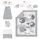 preview thumbnail 2 of 8, Lambs & Ivy Sleepy Sheep 5-Piece Gray/White Watercolor Baby Crib Bedding Set