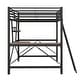 preview thumbnail 6 of 6, Full Size Metal Loft Frame wFull-Length Guardrail, Desk, Shelf,Black