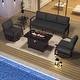 preview thumbnail 92 of 144, Aluminum Patio Outdoor Sectional Sofa Set with Fire Pit, Swivel Rocking Chairs and Ottomans