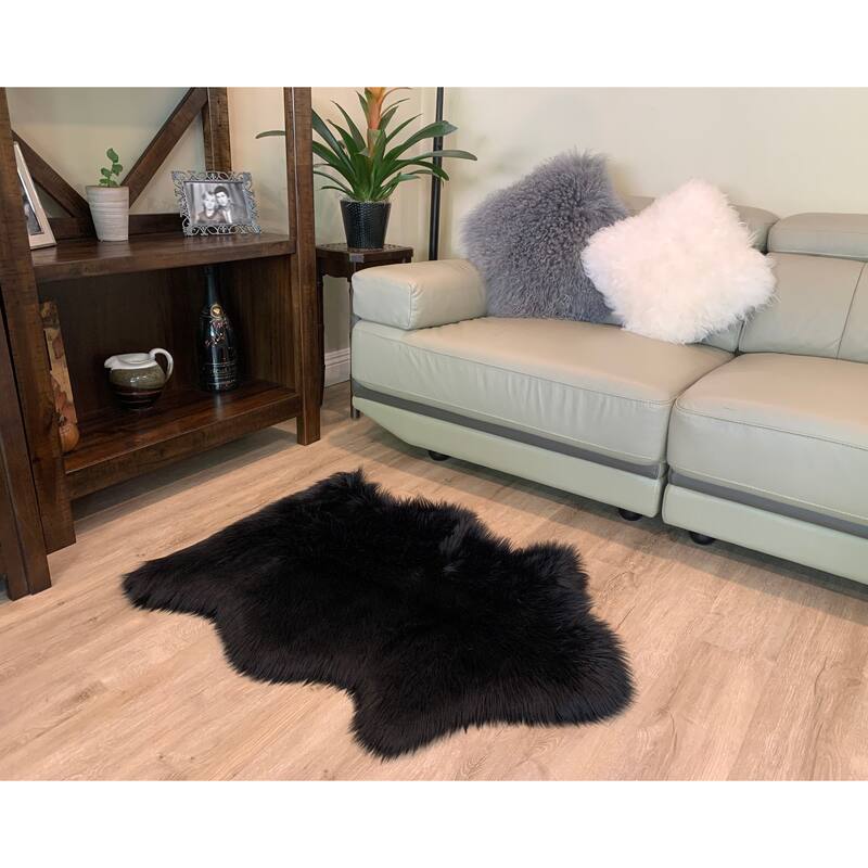 Ovella Home Premium Luxurious Faux Sheepskin Single Pelt Plush Shag Accent Rug - 2' x 3' - 2' x 3'