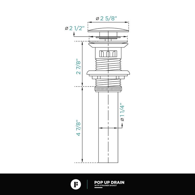 Fine Fixtures Pop Up Drain With Strainer Basket in Satin Nickel