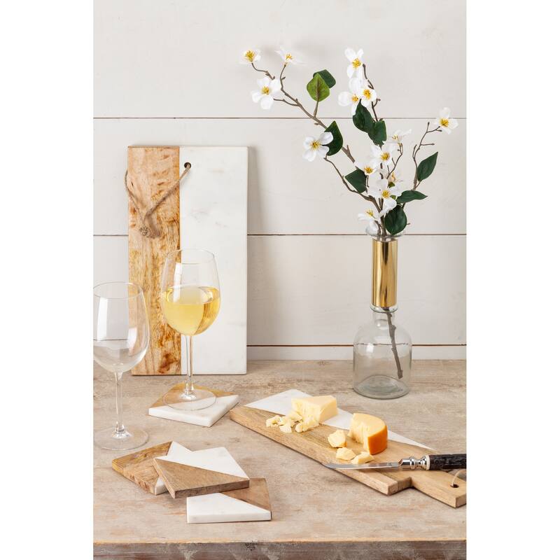 14 inch Mango Wood and White Marble Cutting Board