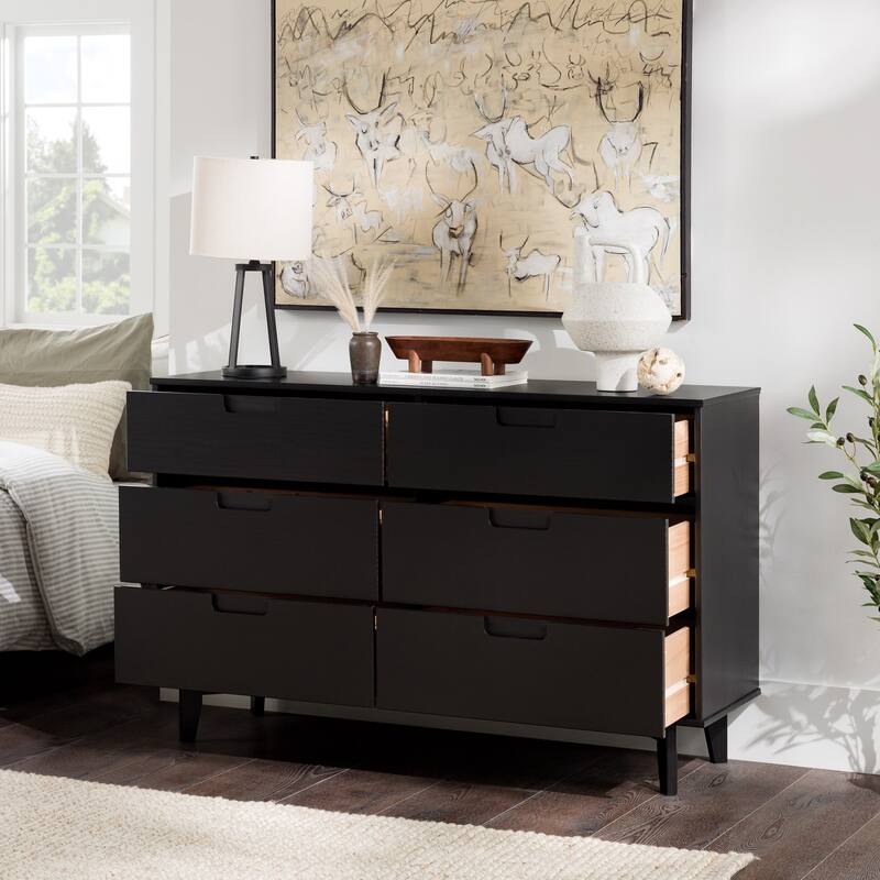 Middlebrook Gammelstaden Mid-Century Solid Wood 6-Drawer Dresser