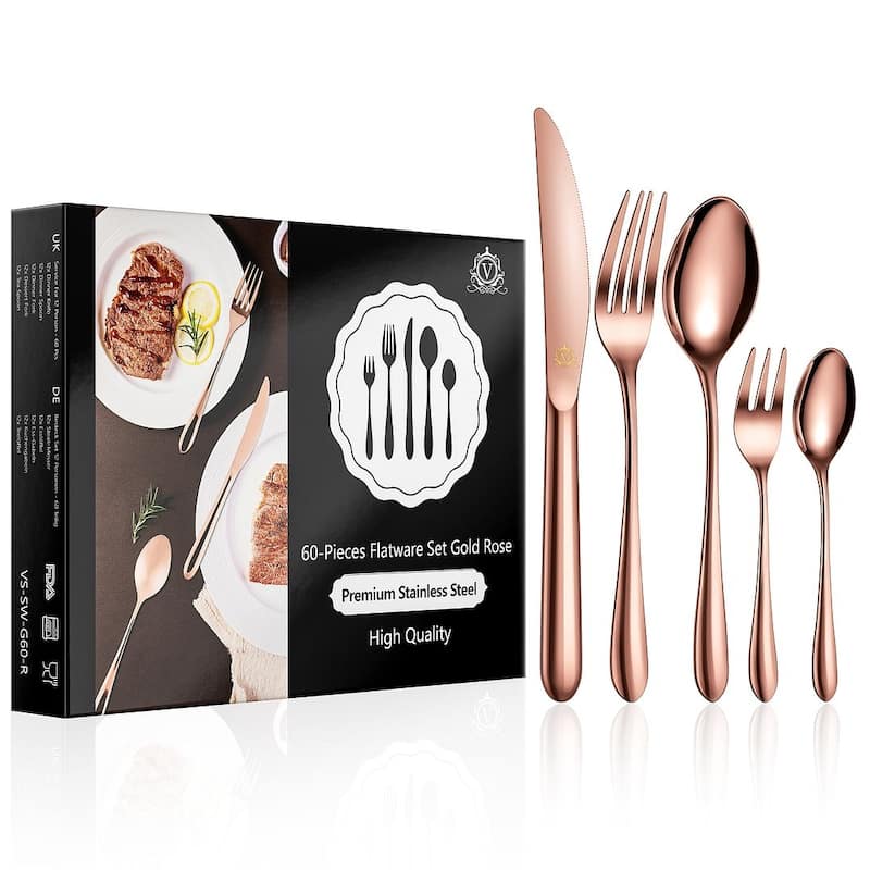 vancasso 18/10 Stainless Steel Silverware Set, Flatware Service for 6 or 12