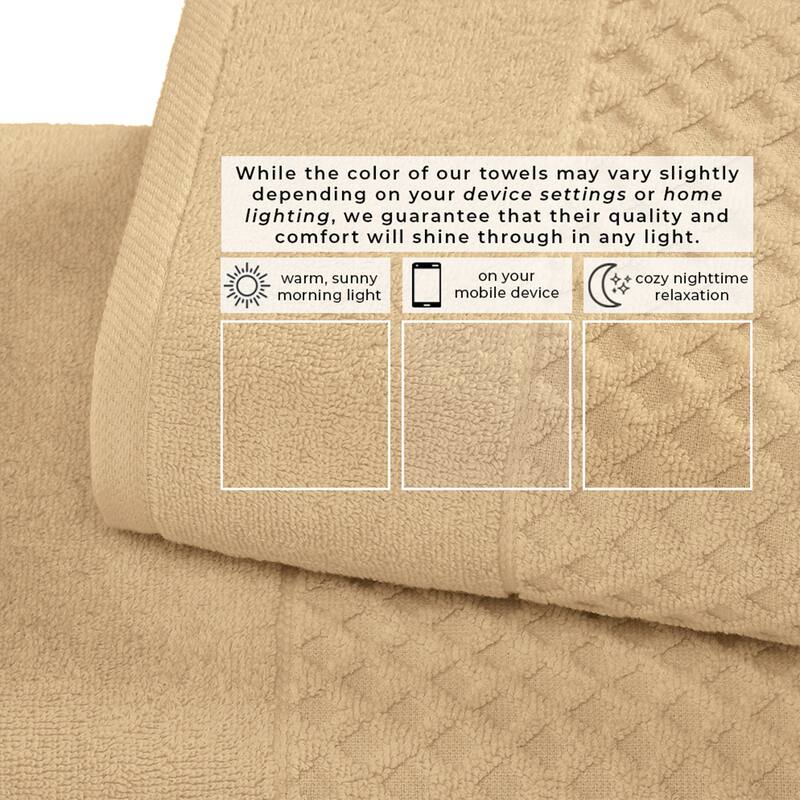 Linery & Co. Cotton Diamond Waffle Texture Bath Towels