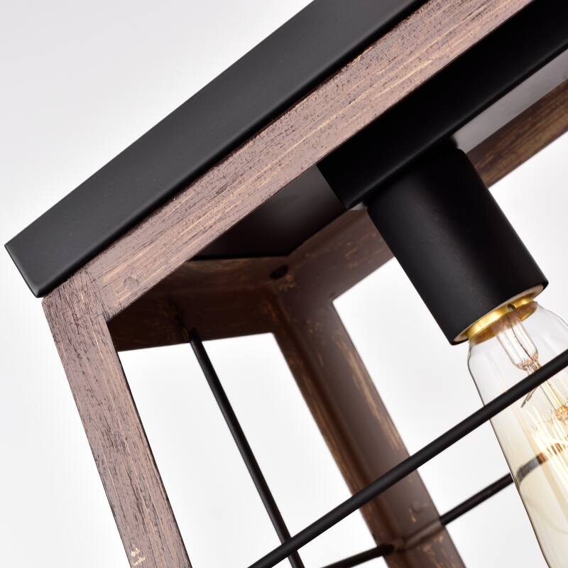 5-light Ancient Wood Linear Island Fixture