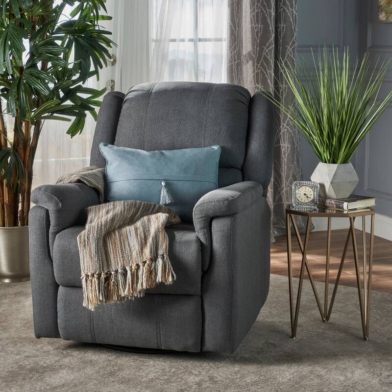 Jennette Fabric Swivel Gliding Recliner by Christopher Knight Home