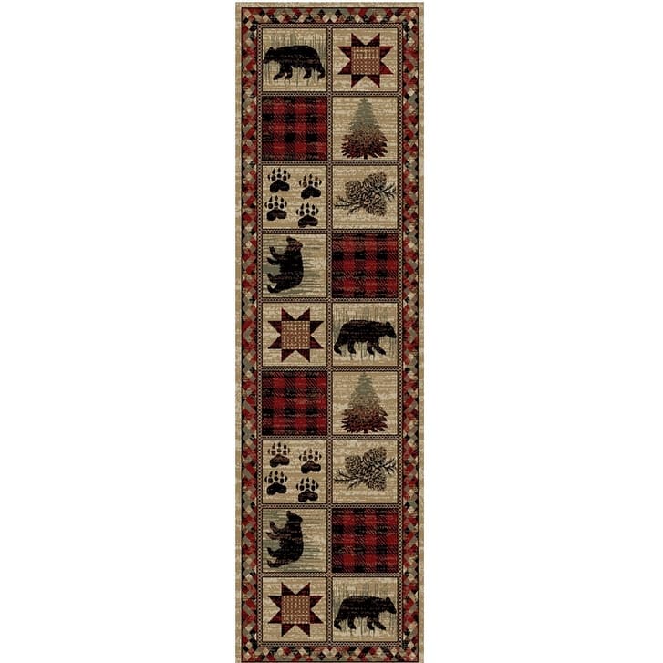 Hearthside Hollow Point Lodge Area Rug - 2'3"x7'7" - Red