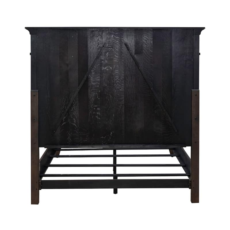 Paradise Valley Saddle Brown Panel Bed, Dresser and Mirror, & Nightstand