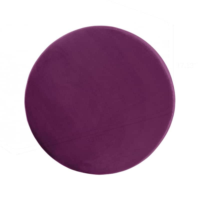 Velvet Round Ottoman