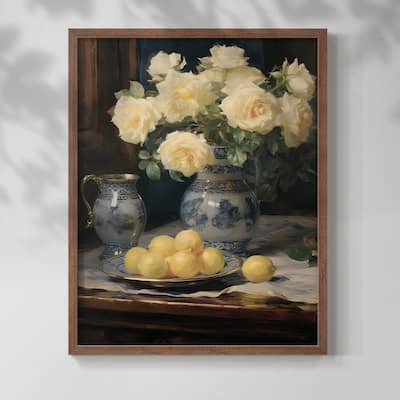 Vintage Floral Print CCCVII -Framed Print