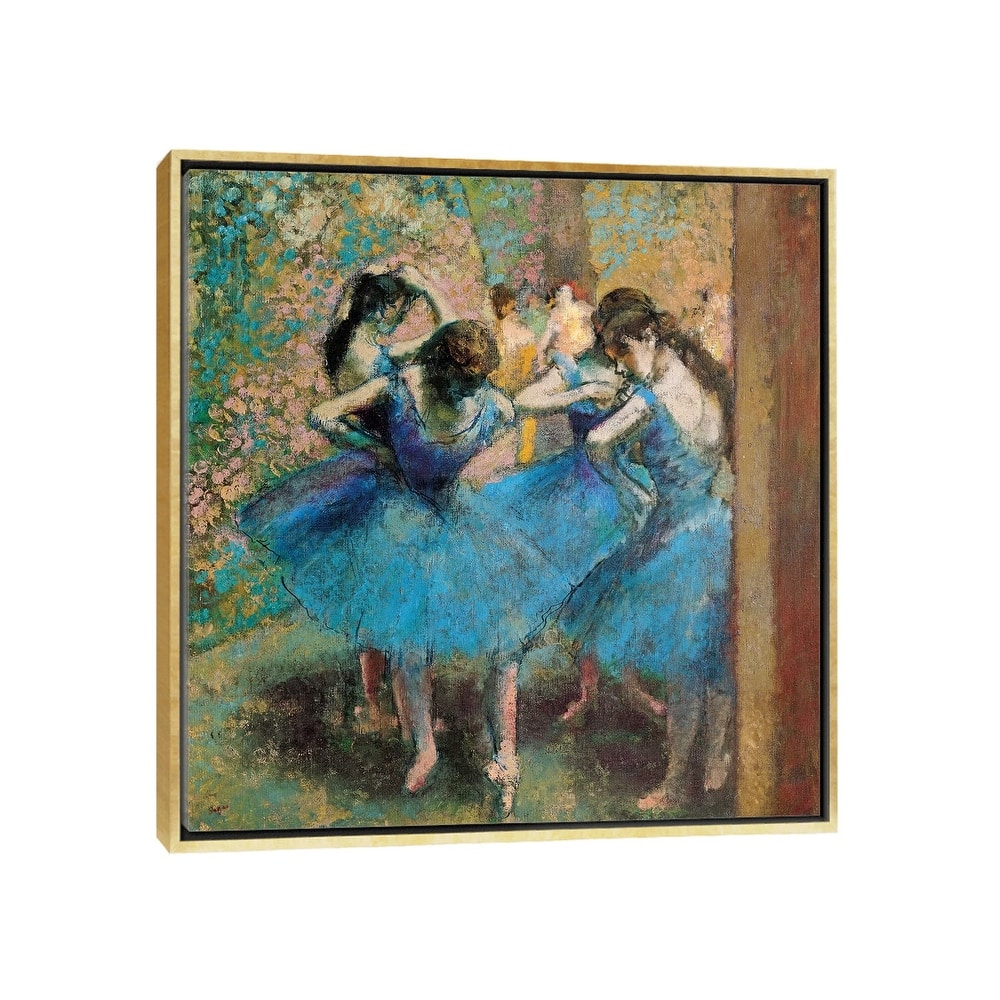 iCanvas "Dancers In Blue, 1890" by Edgar Degas Framed Canvas Print