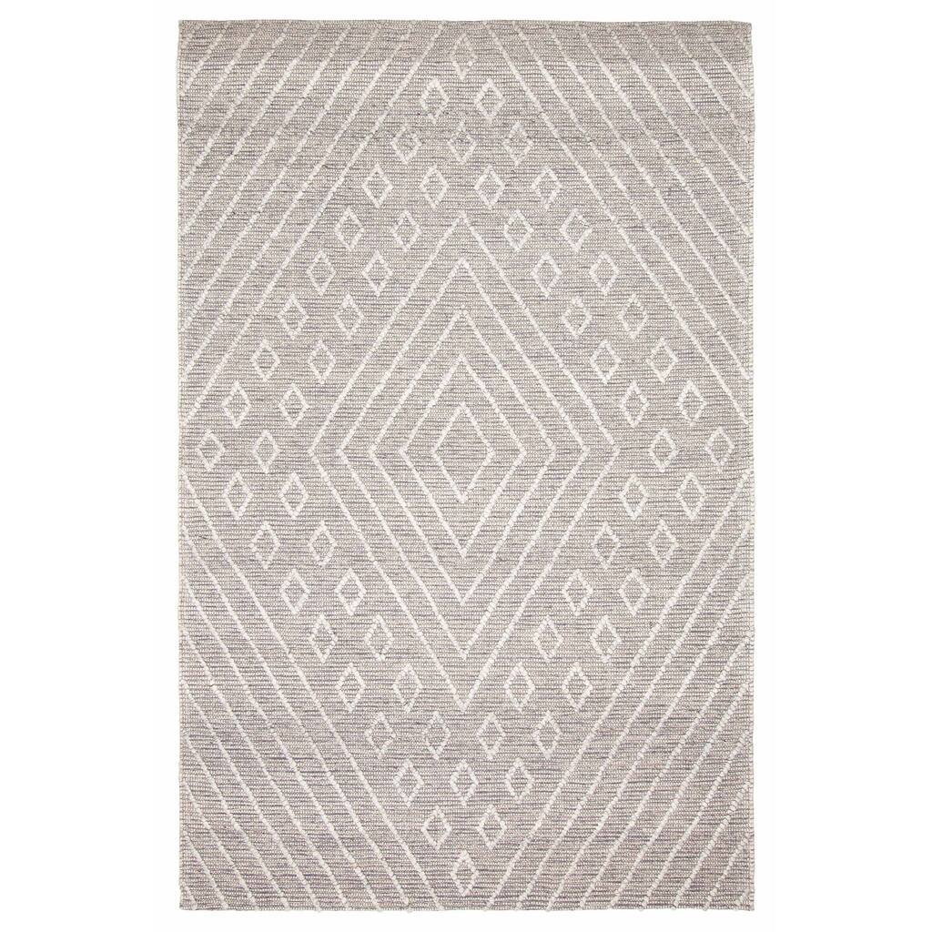 ECARPETGALLERY Braid weave Sienna Grey Wool Rug - 6'1 x 9'0