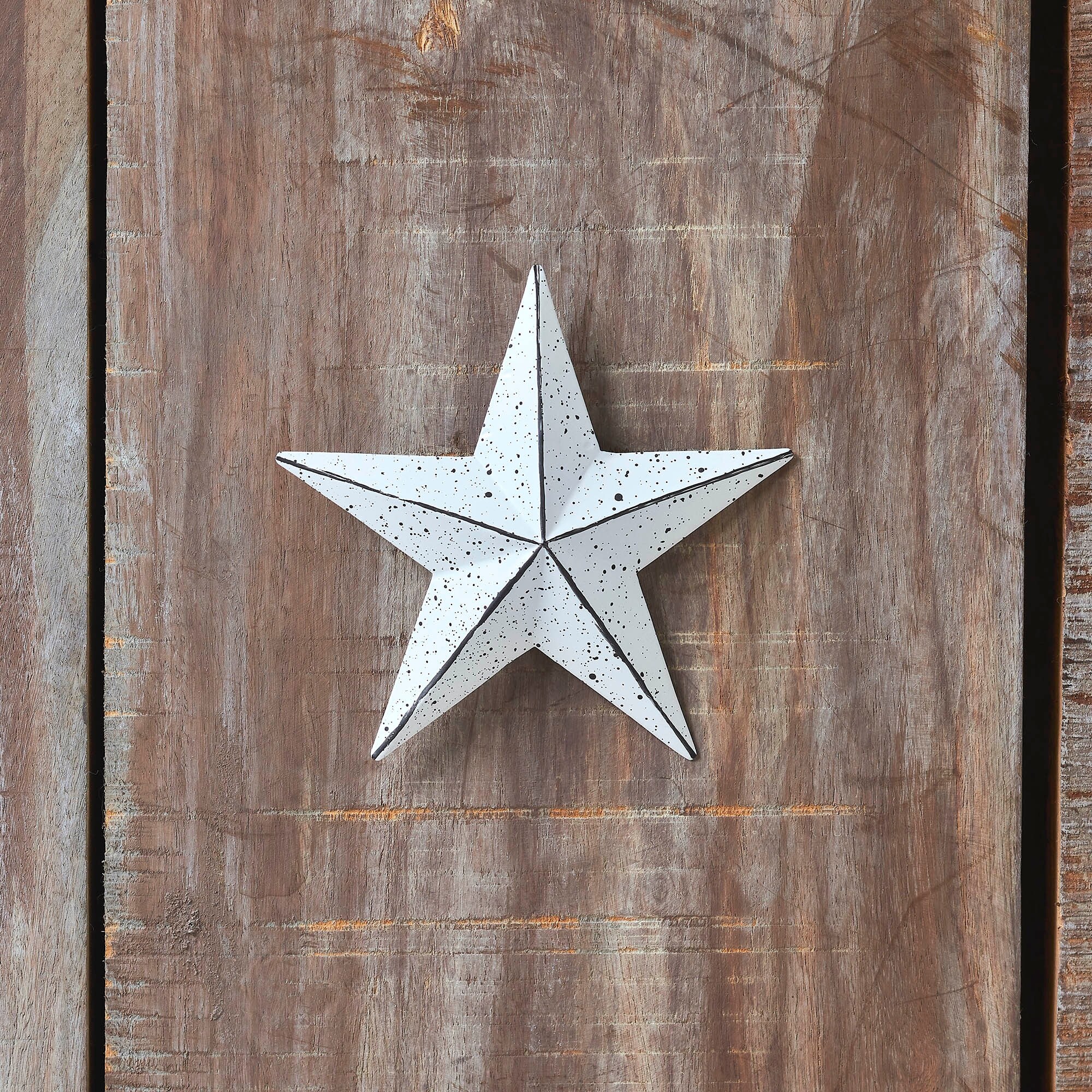 Metal Star Speckled White Distressed 4x4