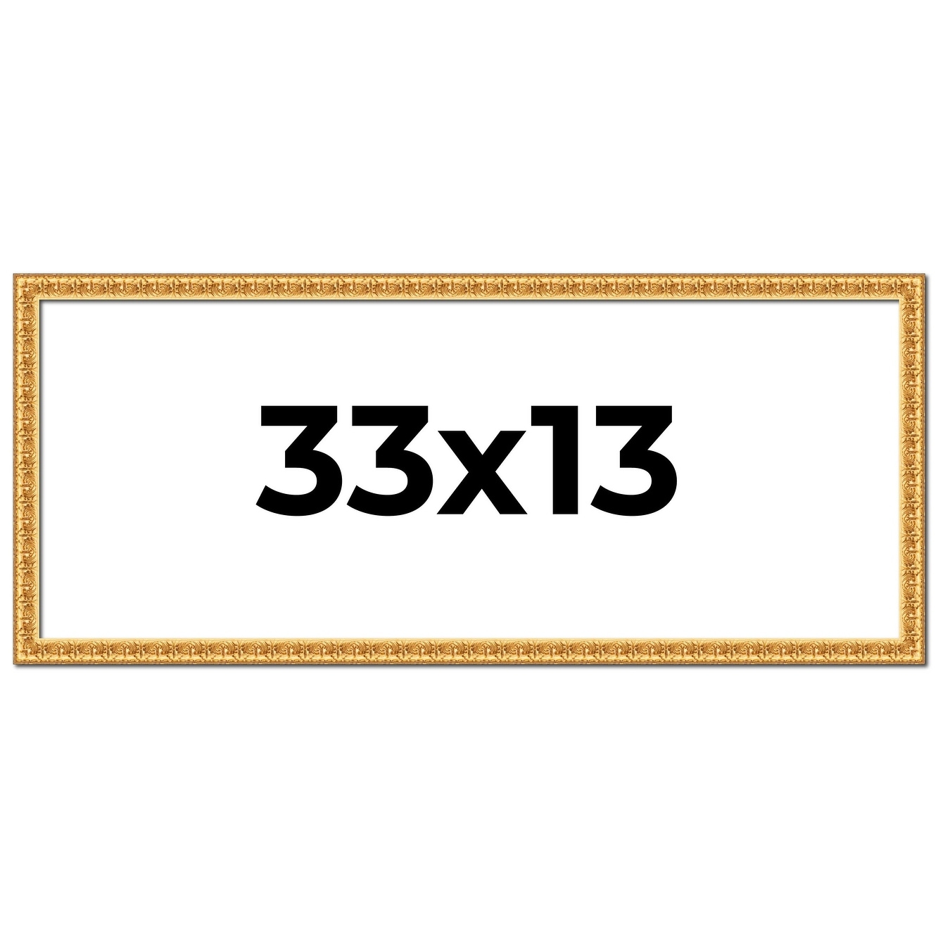 33x13 Frame Gold Real Wood Picture Frame Width 1 inches | Interior
