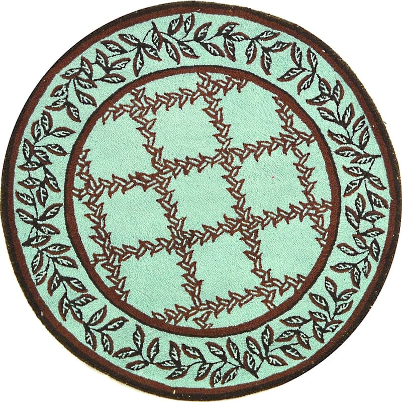 SAFAVIEH Handmade Chelsea Kimber Trellis French Country Wool Rug - 2'9" x 4'9" - Blue/Brown - Rectangle